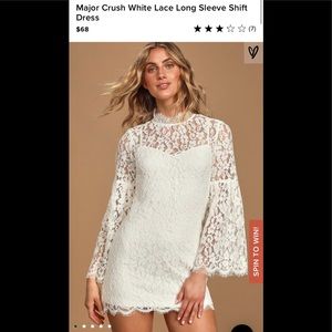 Lulus Major Crush white lace dress